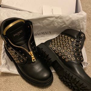 Balmain boots with gold detailing